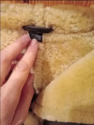 Abrigo piel y lana 100% marrón