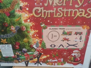 Trenino di Natale con slitta e vagoni