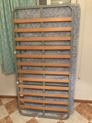 Cama individual: somier, colchón y regalo cabezal