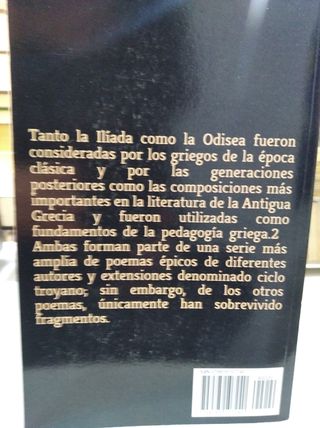 Libros épicos de Homero: La Odisea y La Ilíada....