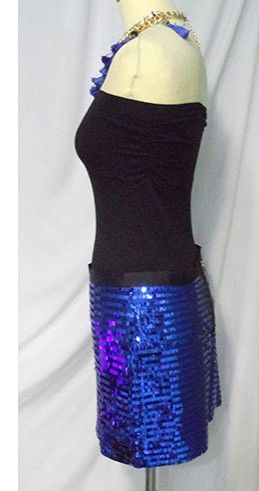 Falda de lentejuelas azul