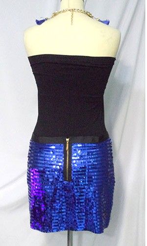 Falda de lentejuelas azul