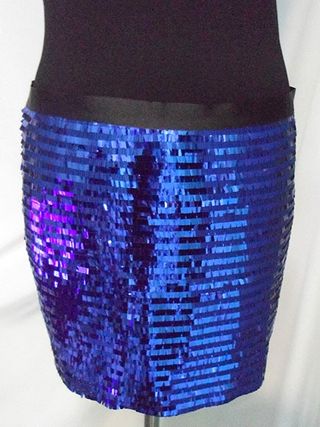 Falda de lentejuelas azul