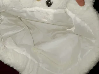 Bolso borrego Smiley blanco y amarillo