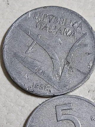 Coppia Monete Italiane 5 e 10 Lire 1951