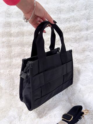 Bolso Tote Mini Negro Lona
