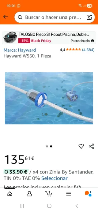 Filtro Hayward Piscina Recoge Hojas