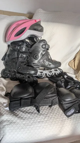 Patines en línea y protecciones talla 40