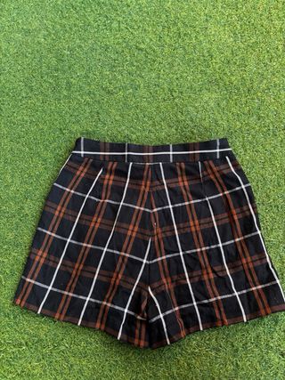 Falda pantalón cuadros negro y marrón