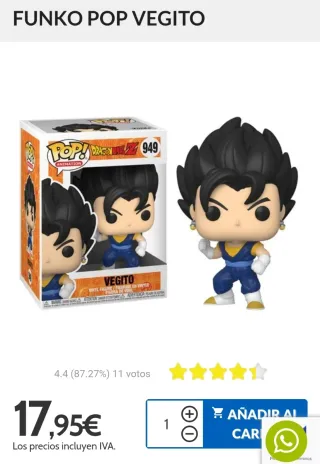 Pack Funko Pop Goku, Vegeta y Vegito DBZ