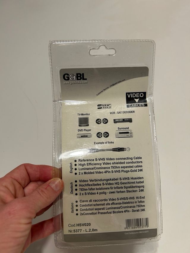 Cavo G&BL 4 Pin SVHS 2m