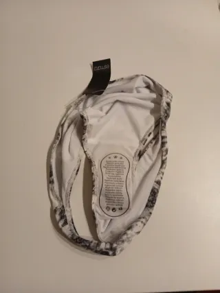 Bikini estampado gris y blanco