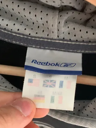Sudadera Reebok vintage, hoodie retro Y2K negro