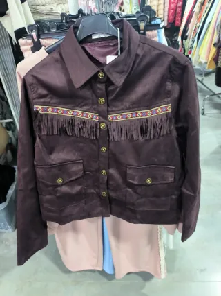 Chaqueta azul peluda talla única