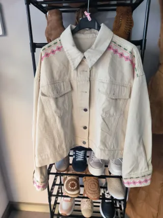 Chaqueta azul peluda talla única