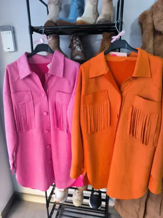 Chaqueta azul peluda talla única