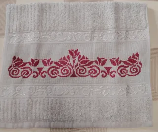 Set Asciugamani Cotone Grigio e Rosso