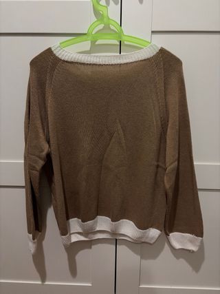 Jersey marrón y blanco