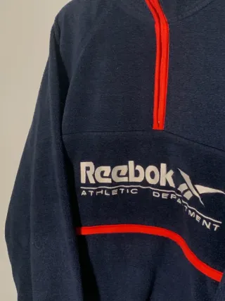 Sudadera Reebok vintage, forro retro Y2K azul
