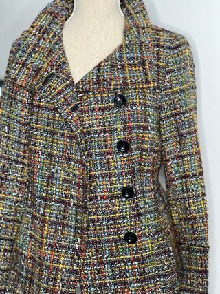 Chaqueta Zara Tweed Multicolor Estilo Chanel