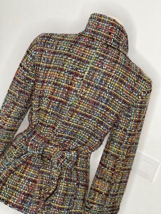 Chaqueta Zara Tweed Multicolor Estilo Chanel