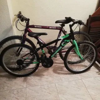 Bicicleta Montaña Negra y Verde 24