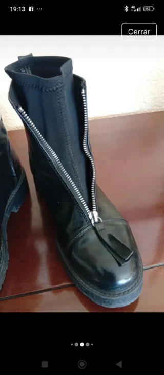 Botas militares negras con cremallera