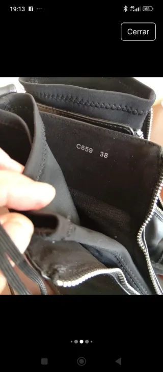 Botas militares negras con cremallera