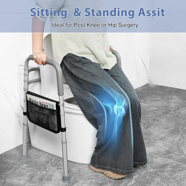 Barra de seguridad para inodoro ajustable