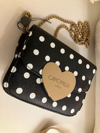 Borsa Camomilla pois nera con cuore