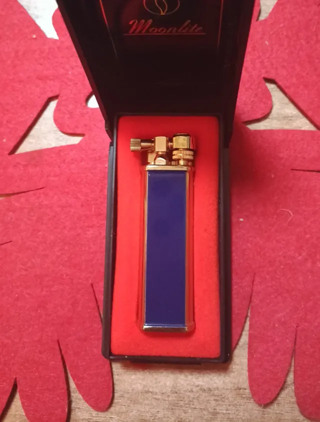 Encendedor Hadson Moonlite Dorado y Azul