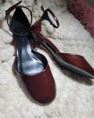 Zapatos Massimo Dutti Burdeos Talla 35 Nuevos