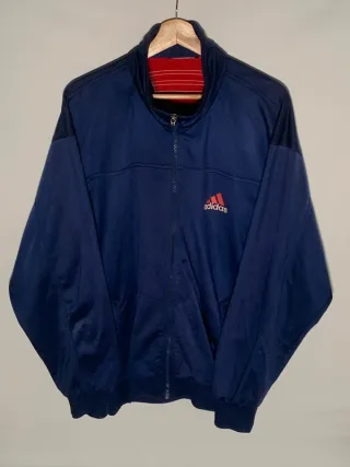 Sudadera Adidas vintage, chaqueta retro Y2K azul