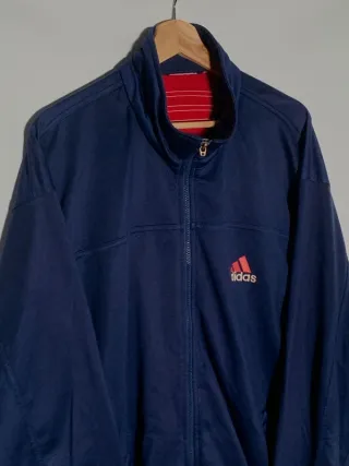 Sudadera Adidas vintage, chaqueta retro Y2K azul