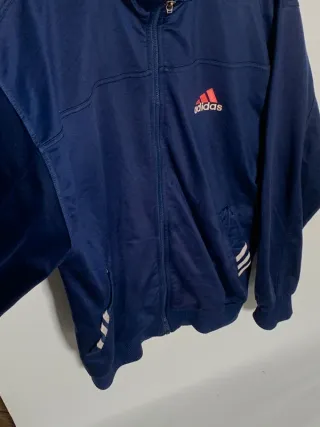 Sudadera Adidas vintage, chaqueta retro Y2K azul