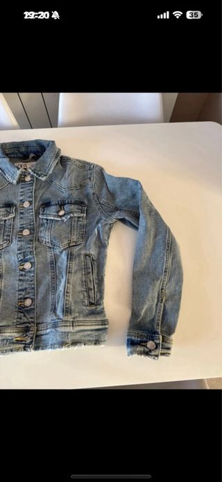 Cazadora Vaquera Mujer Zara Azul