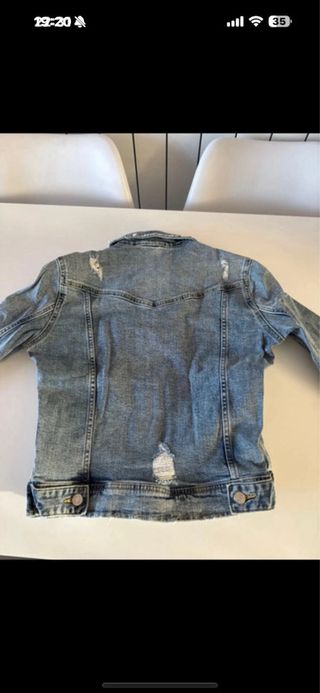 Cazadora Vaquera Mujer Zara Azul