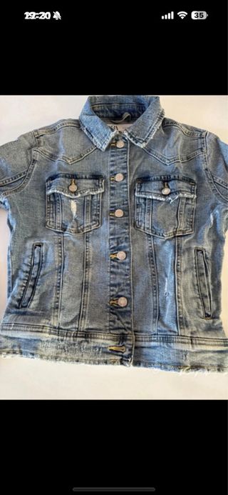 Cazadora Vaquera Mujer Zara Azul