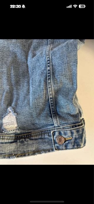 Cazadora Vaquera Mujer Zara Azul