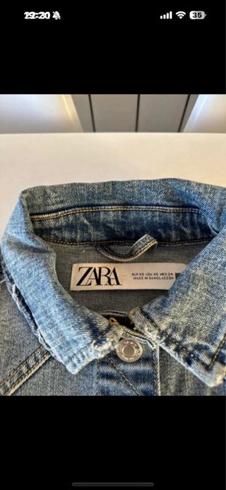 Cazadora Vaquera Mujer Zara Azul