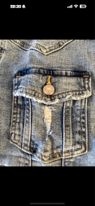 Cazadora Vaquera Mujer Zara Azul