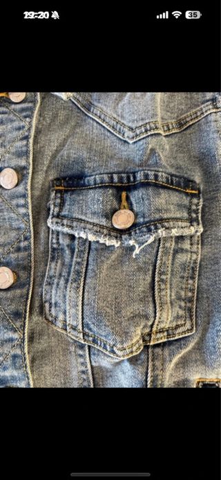 Cazadora Vaquera Mujer Zara Azul