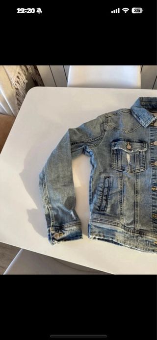 Cazadora Vaquera Mujer Zara Azul