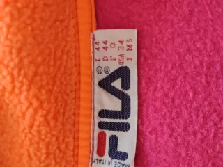 Felpa fucsia con collo arancione