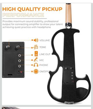 Violín Vangoa 4/4 Negro Completo