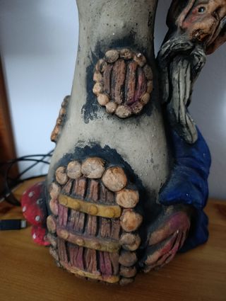 Lámpara infantil seta con gnomo