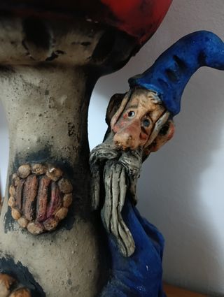 Lámpara infantil seta con gnomo