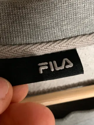 Sudadera Fila vintage, jersey retro Y2K gris