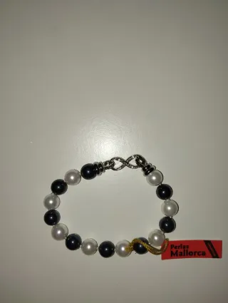 Pulsera Perlas Majorica Gris y Blanca