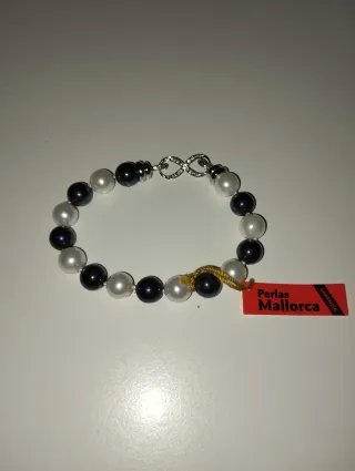 Pulsera Perlas Majorica Gris y Blanca